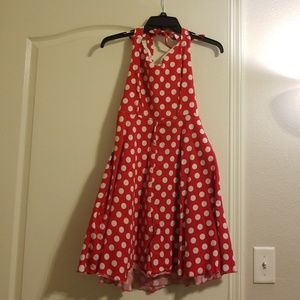 Polka dot retro halter dress
